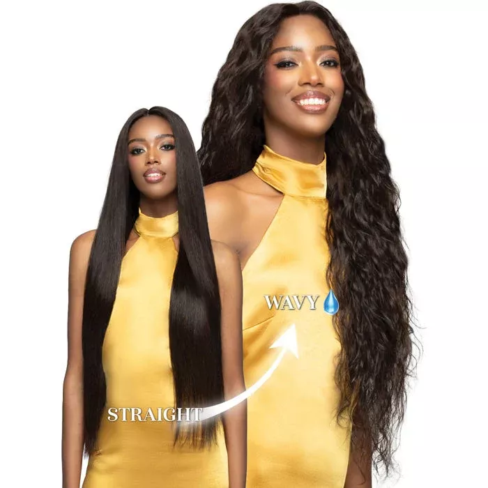 Bobbi Boss Bone Straight Glueless 100% Unprocessed Human Hair Hand-Tied Full Lace Wig - FLH012-NATURAL CURL 32"