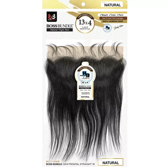 Bobbi Boss Bundle 100% Virgin Human Hair 13X4 HD Lace Straight Closure 16
