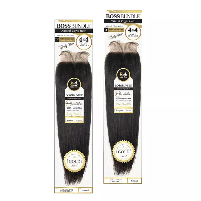 Bobbi Boss Bundle 4"X4" Straight Closure 12"