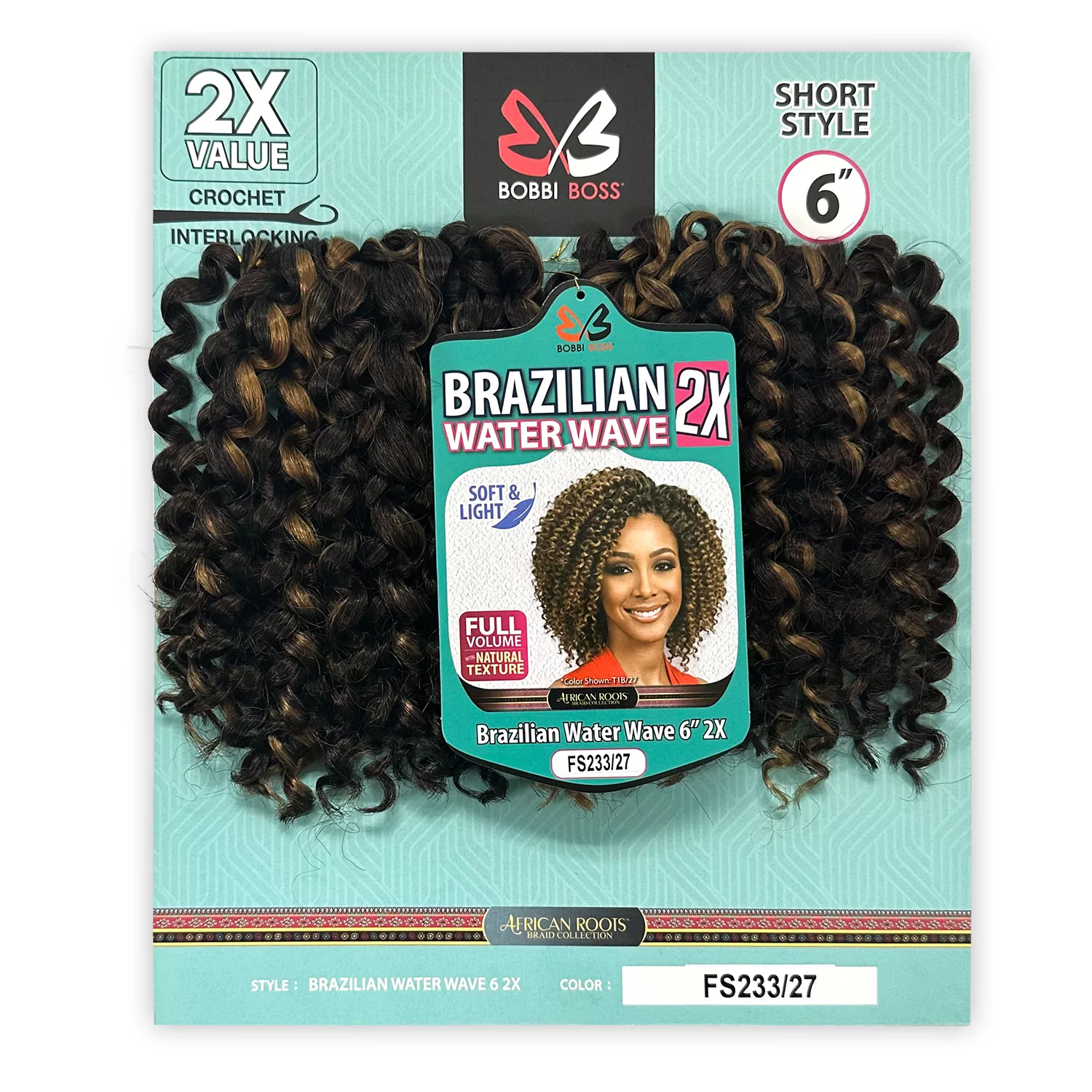 Bobbi Boss Crochet Braids 2X Brazilian Water Wave 6"