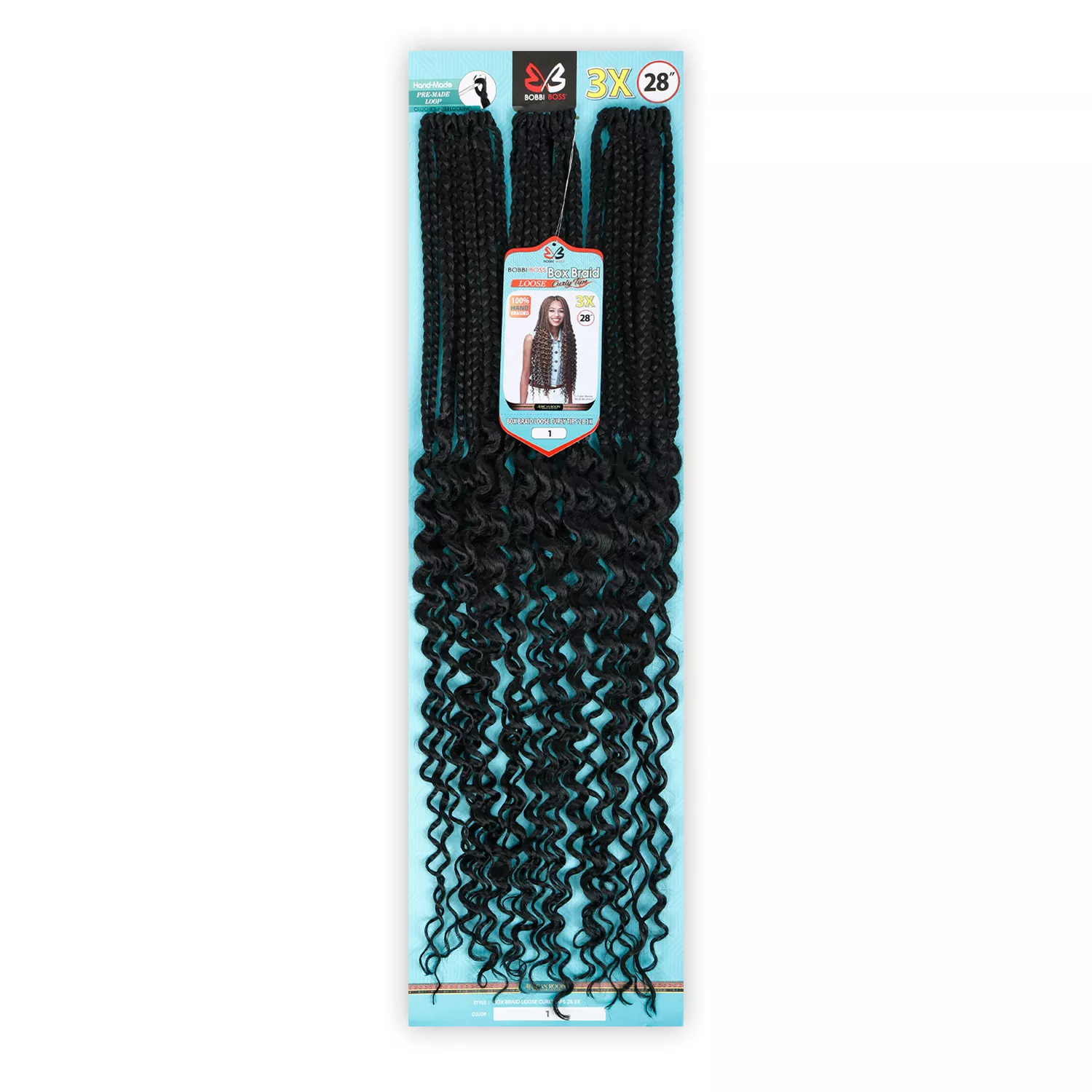 Bobbi Boss Crochet Braids African Roots Braid Collection 3X Box Braid Loose Curly Tips 28"