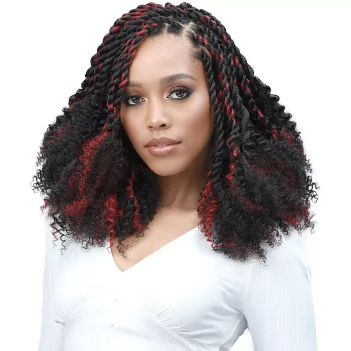 Bobbi Boss King Tips Pre-Feathered Crochet Braid - 3X KINKY CURLY TIP 4A 12"
