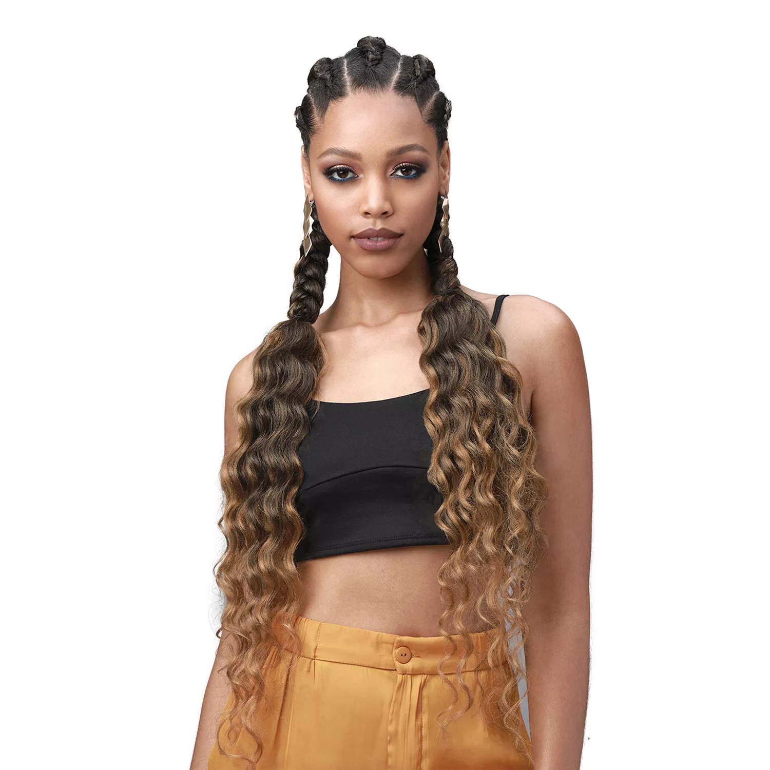 Bobbi Boss Synthetic Hair Braids Pre-Feathered 3X King Tips Ocean Wave 28"