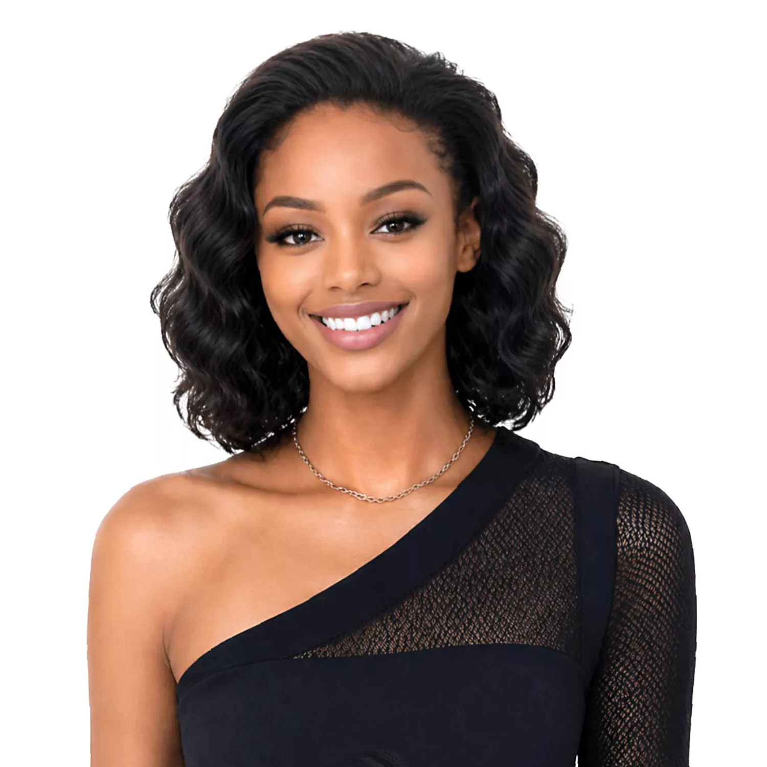 Bobbi Boss Unprocessed Human Hair Full Cap Wig With Drawstring MHFC005 Deep Wave 12"