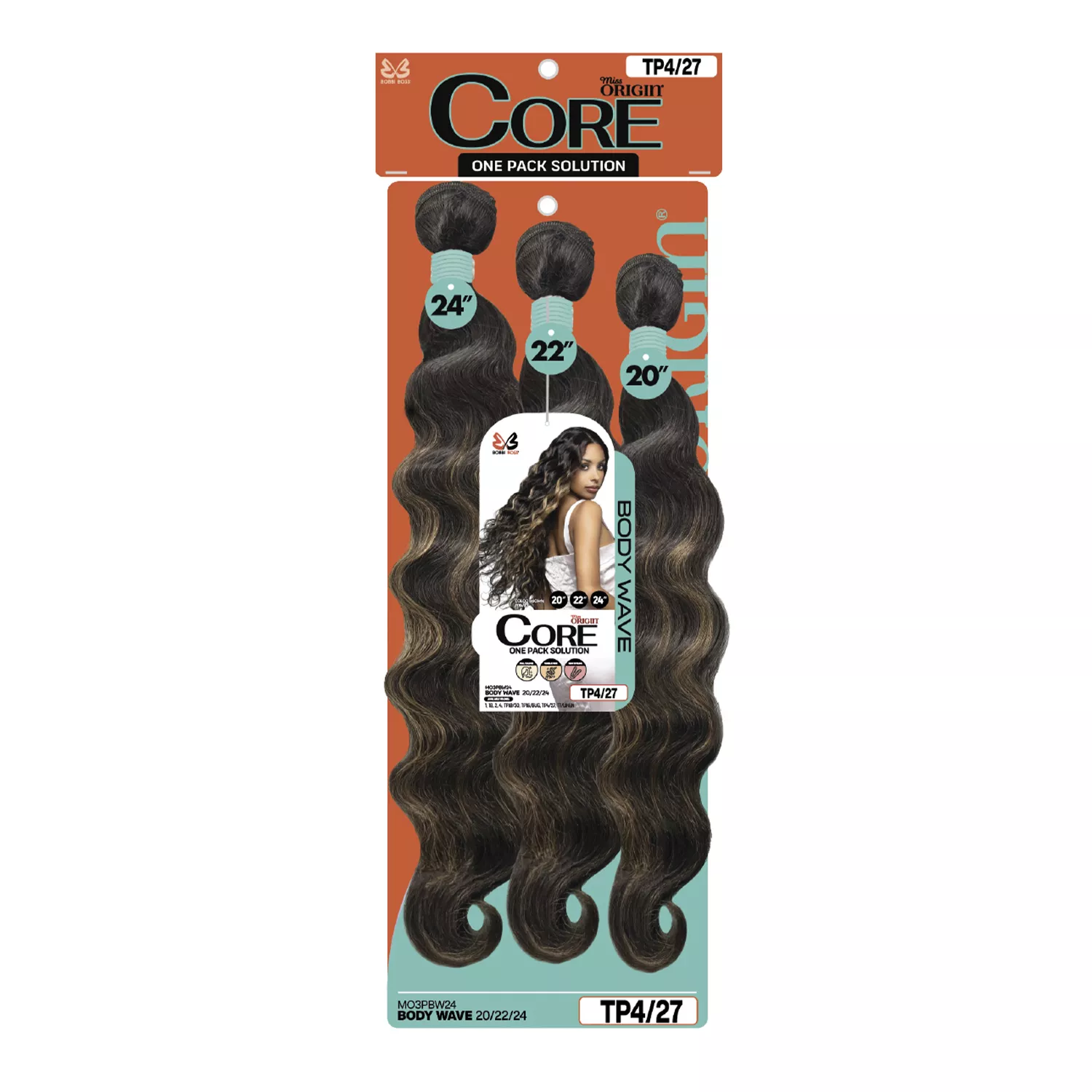 Bobbi Boss Weave Miss Origin Core 3 Bundles MO3PBW24 Body Wave 20"22"24"