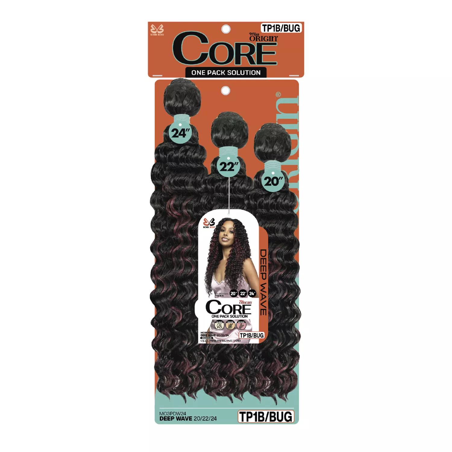 Bobbi Boss Weave Miss Origin Core 3 Bundles MO3PDW24 Deep Wave 20"22"24"