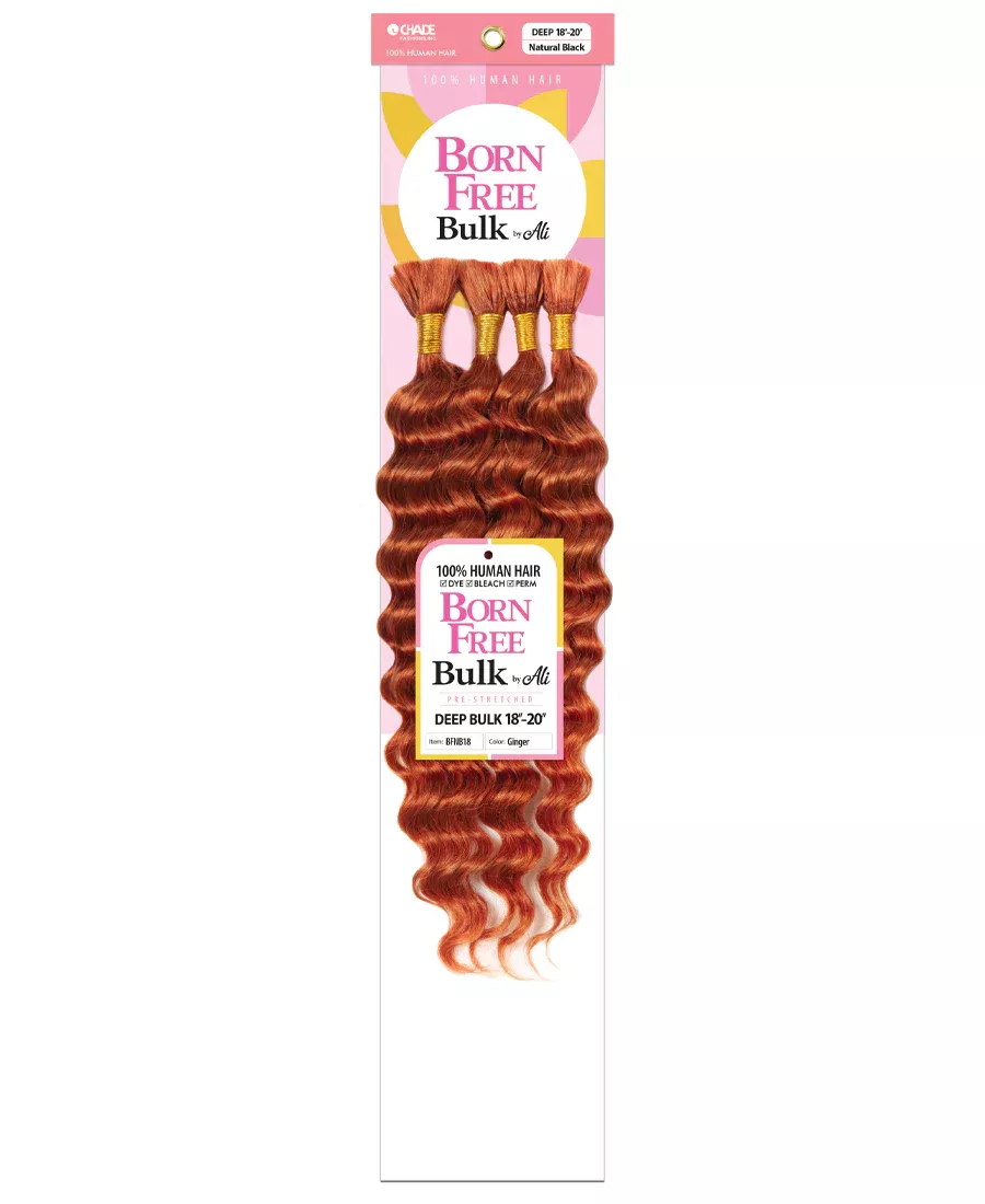 BORN FREE BY Ali100% HUMAN HAIR PRE STRECHED BRAID - NEW DEEP BULK 18 "-20 "