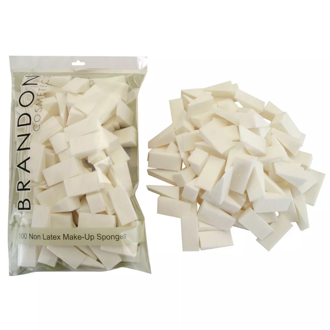 Brandon Cosmetics Non-Latex Make-Up Sponges, 100 /Bag (1136-100)