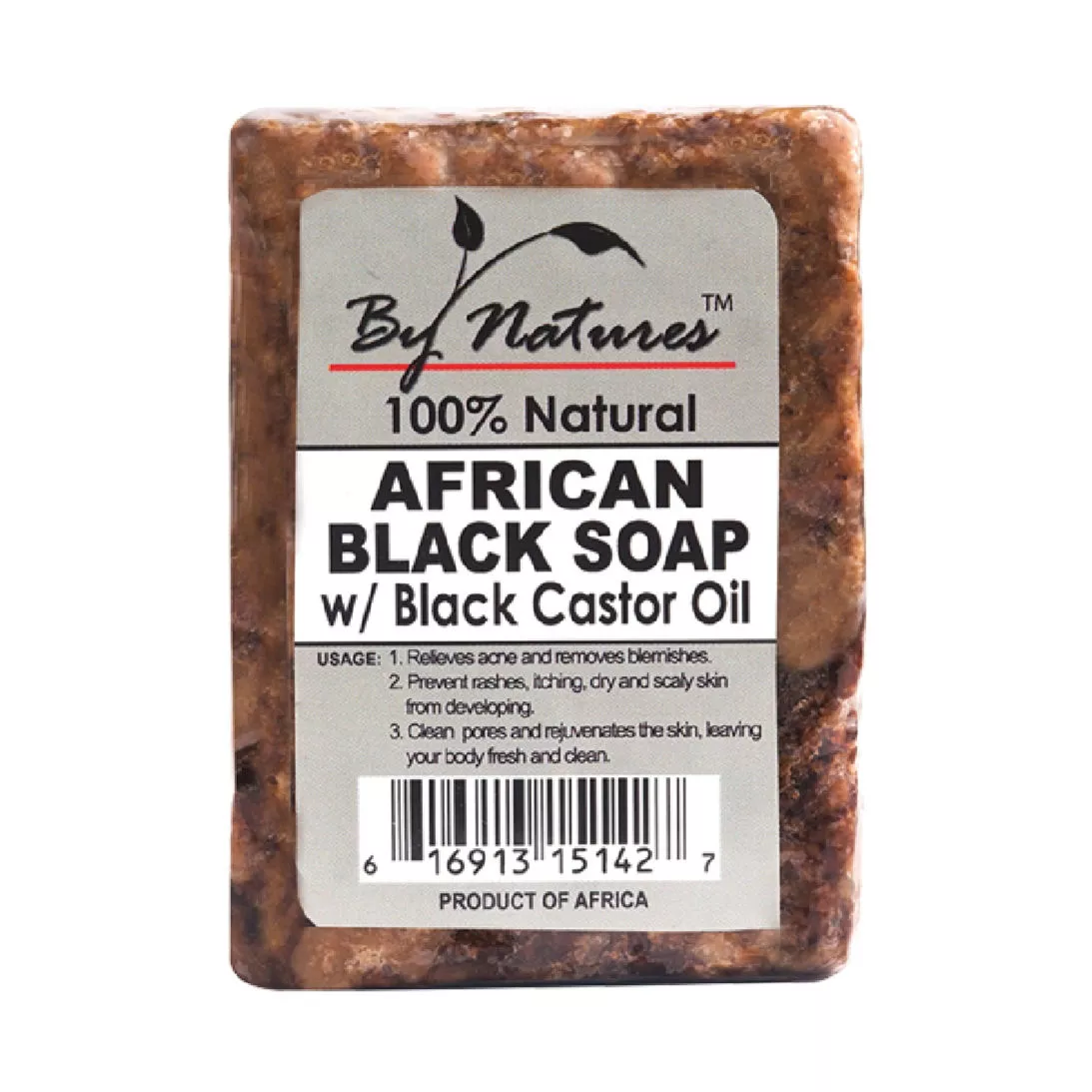 BY NATURES AFRICAN BLACK BAR SOAP BLACK CASTOR 6.5 oz