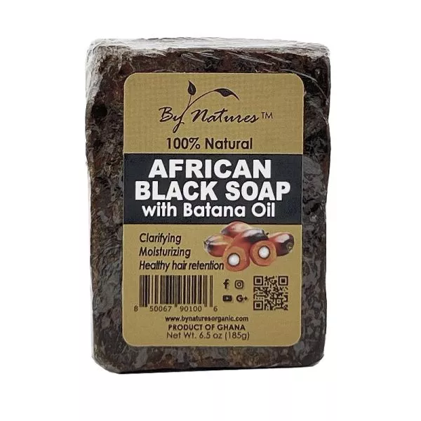 BY NATURES AFRICAN BLACK BAR SOAP WITH BATANA OIL 6.5oz
