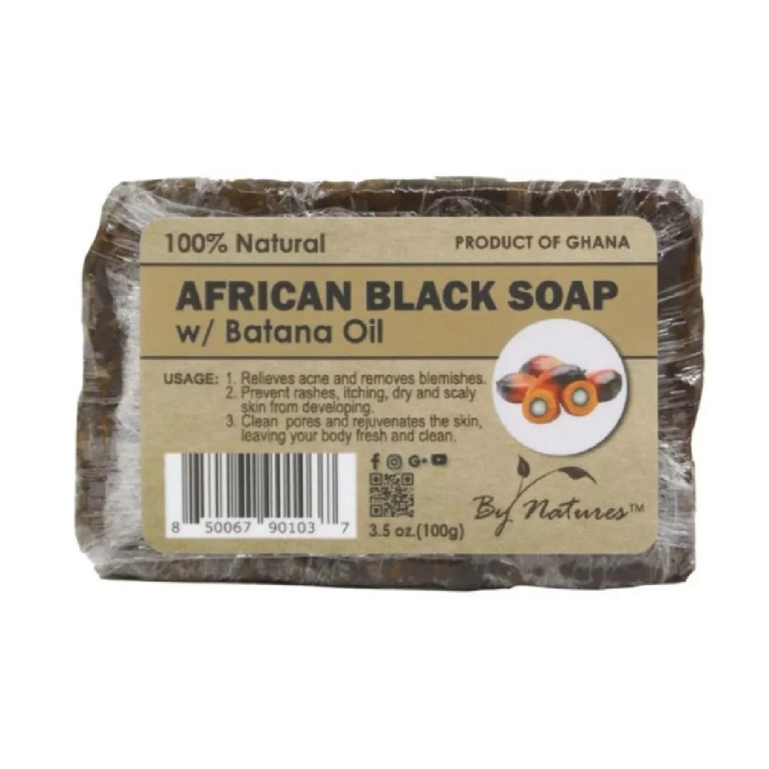 BY NATURES AFRICAN BLACK SOAP WITH BATANA 3.5 oz