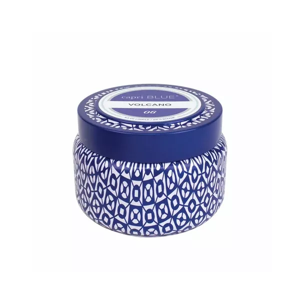 CAPRI BLUE PRINTED TRAVEL TIN - VOLCANO