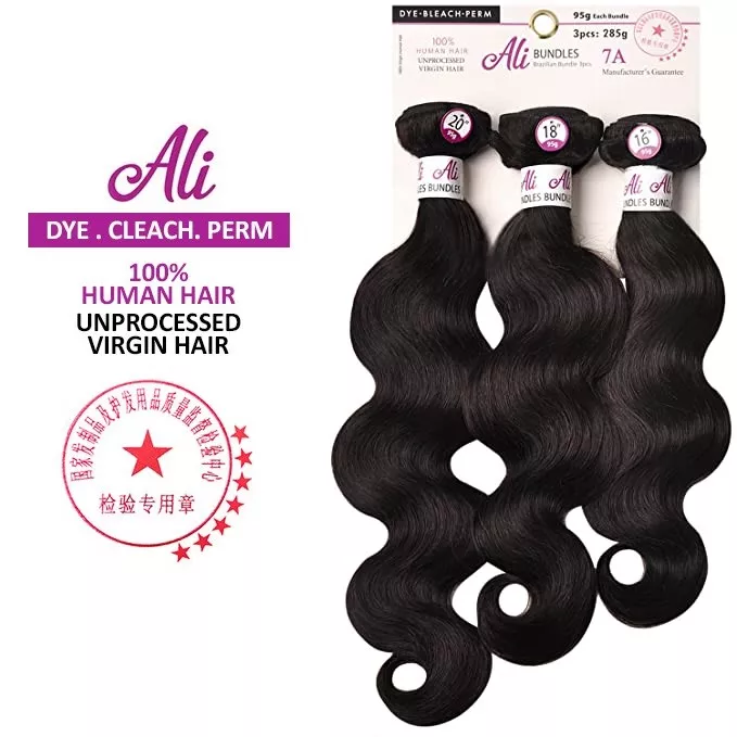 CHADE 7A UNPROCESSED HUMAN HAIR ALI BRAZILIAN BUNDLE BODYWAVE 3PCS