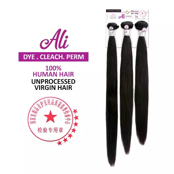 CHADE 7A UNPROCESSED HUMAN HAIR ALI BRAZILIAN BUNDLE STRAIGHT 3PCS