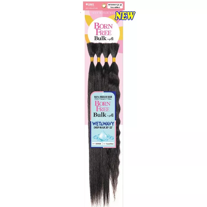 Chade Born Free Bulk By Ali 100% Human Hair New Wet & Wavy Braids - DEEP BULK 20-22"