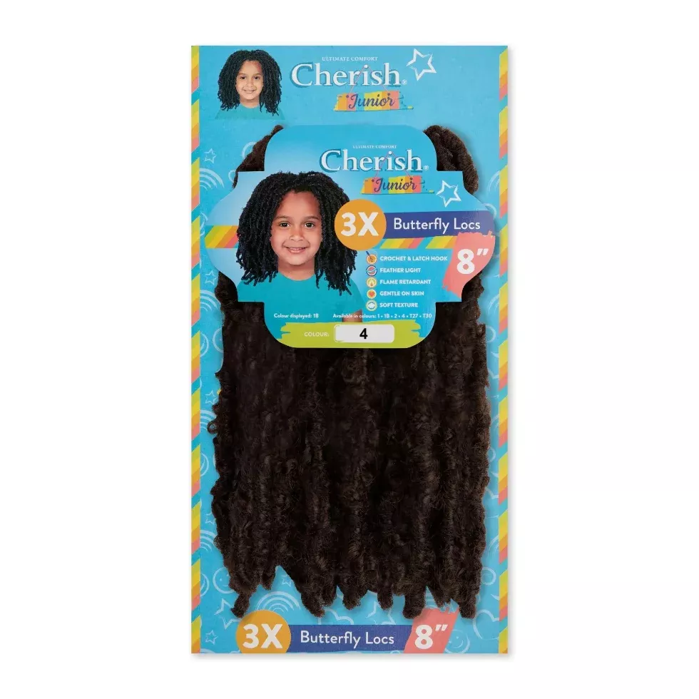 Cherish Junior Kids Bulk Butterfly Locs 3X Pack 8″ | Kids Protective Styling Hair