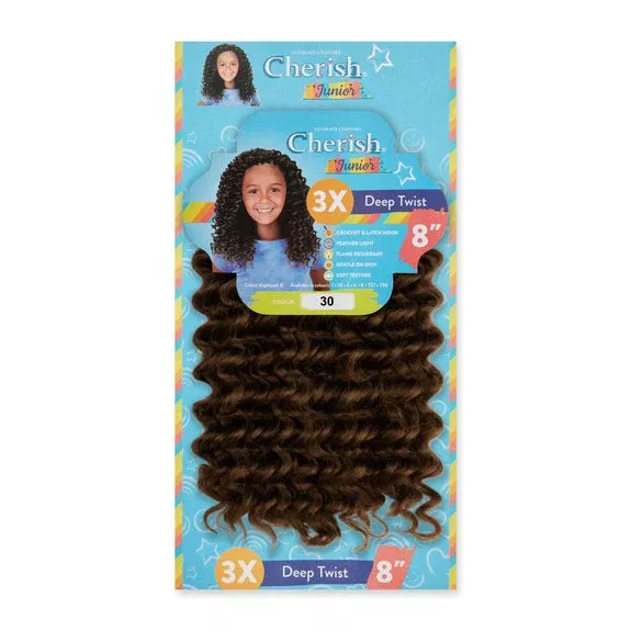 Cherish Junior Kids Bulk Deep Twist 3X Pack 8 Inch | Kids Braiding Hair