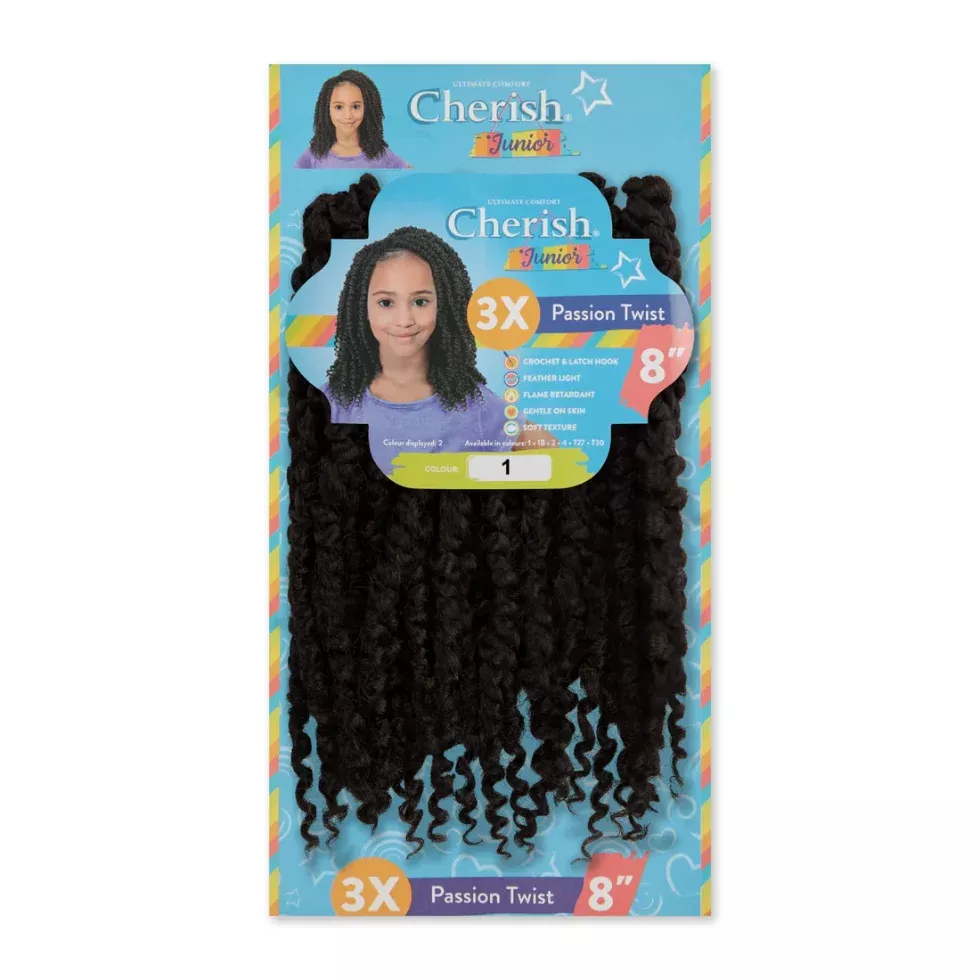 Cherish Junior Kids Bulk Passion Twist 3X Pack 8″ | Kids Braiding Hair