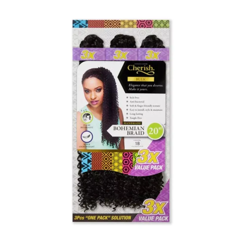 Cherish Ultimate Comfort Bohemian Bulk Hair 3X Pack | Braiding Hair Extensions