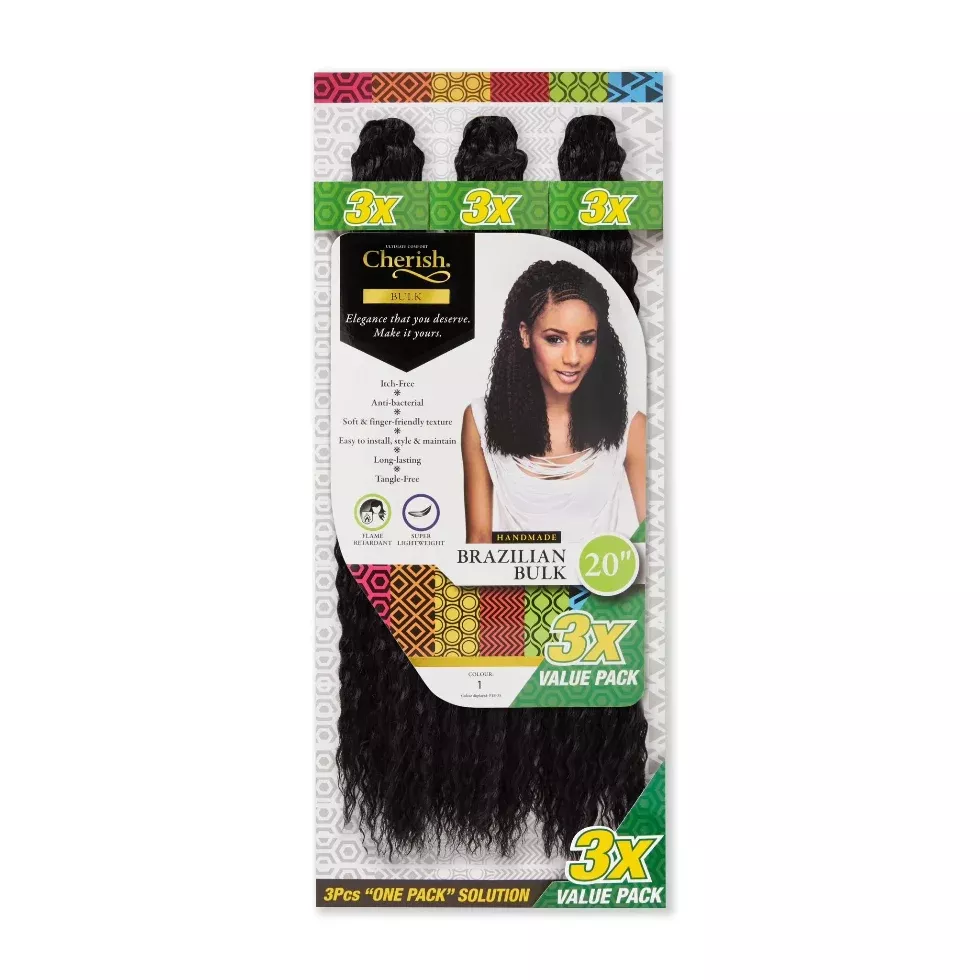 Cherish Ultimate Comfort Brazilian Bulk 3X Pack 20″ | Braiding Hair Extensions
