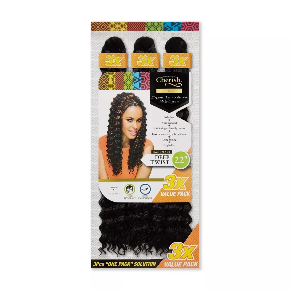 Cherish Ultimate Comfort Deep Twist Bulk Hair 3X Pack 22 Inch | Braiding Hair