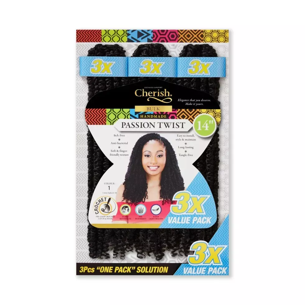 Cherish Ultimate Comfort Passion Twist 3X Pack 14″ | Braiding Hair Extensions