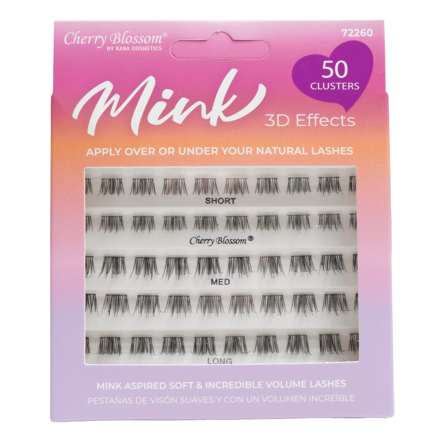Cherry Blossom 3D Effects Mink Cluster Eyelash 50pcs