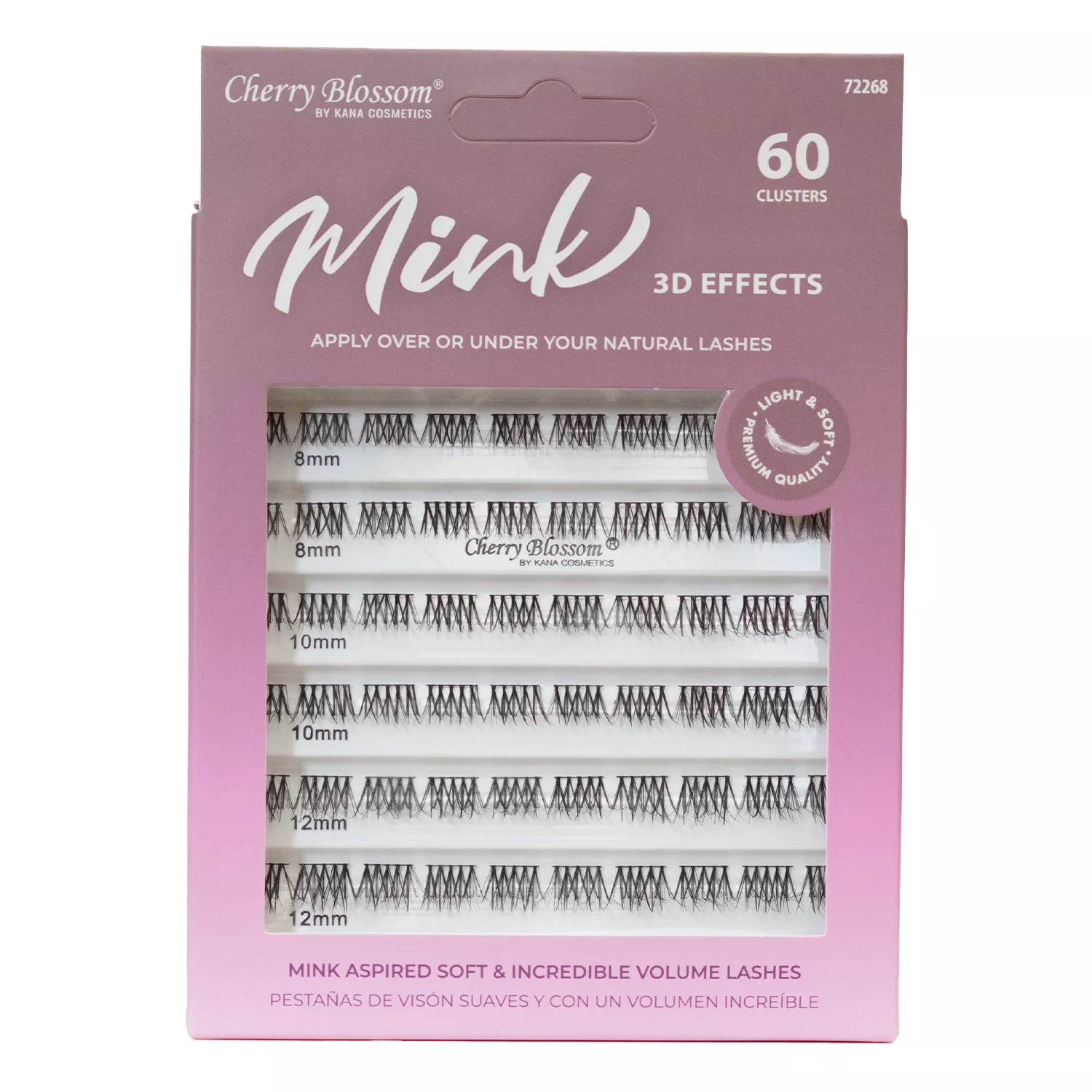 Cherry Blossom 3D Effects Mink Cluster Eyelashes 60pcs