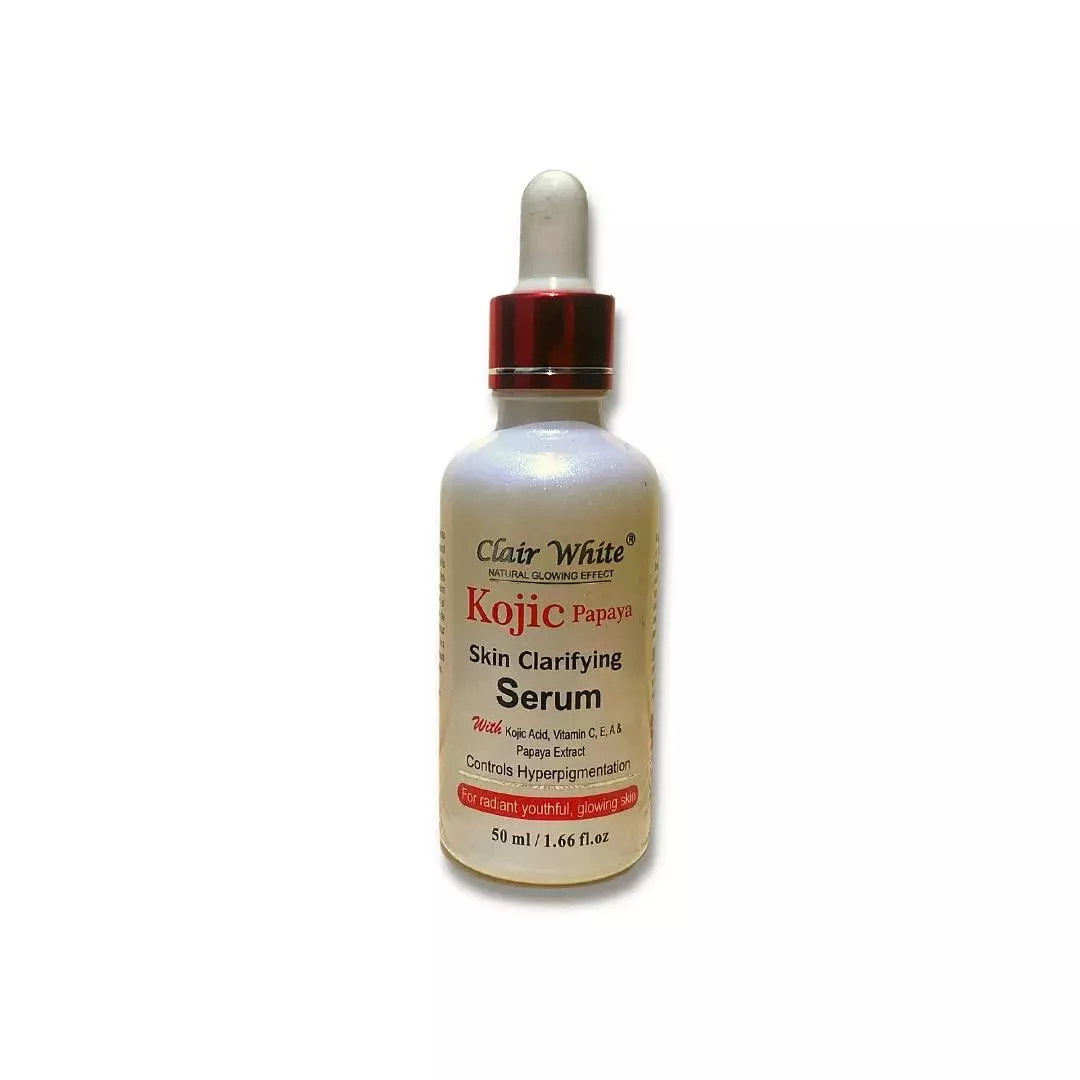 Clair White Natural Glowing Effect Kojic Acid & Papaya Extract Skin Clarifying Serum 1.66 Fl. oz/50ml