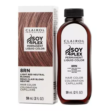 Clairol Professional Soy4plex 8RN Light Red Neutral Blonde Liquid Permanent Hair Color 2Oz (59ml)