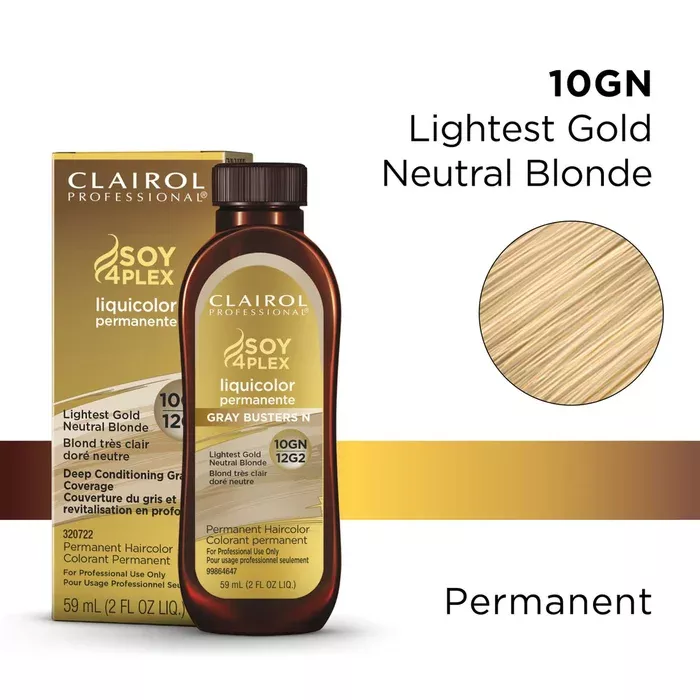 Clairol Professional Soy4Plex LiquiColor Permanent Hair Color – 10GN | 12G2 (Lightest Gold Neutral Blonde) | Pure Skin Direct
