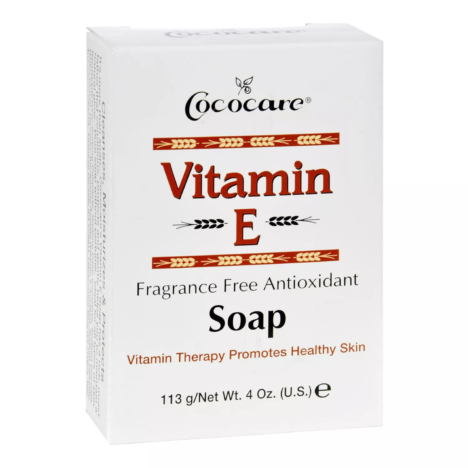 Cococare Vitamin E Fragrance Free Antioxidant Soap 4oz/ 113g