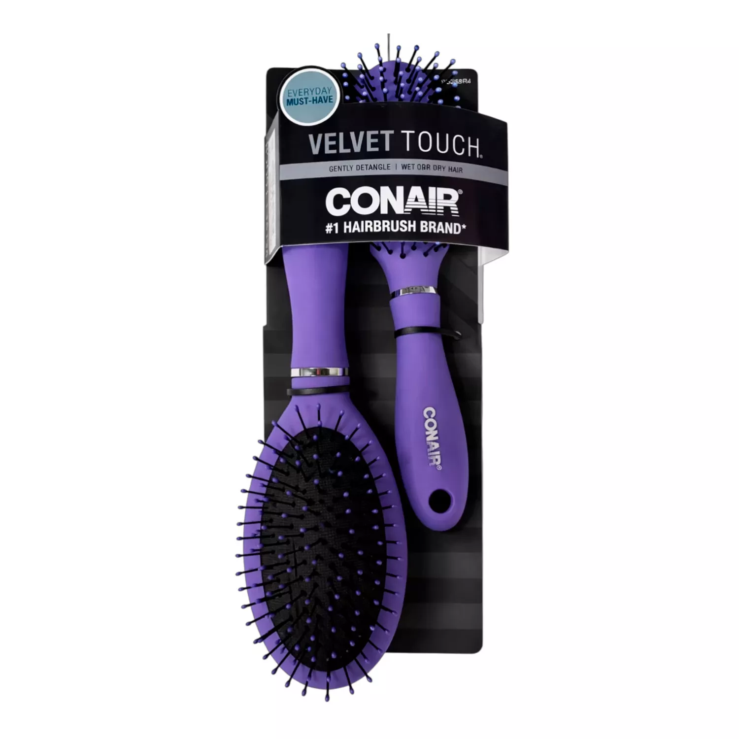 Conair Velvet Touch Full-Size & Compact Size Hair Brush Set