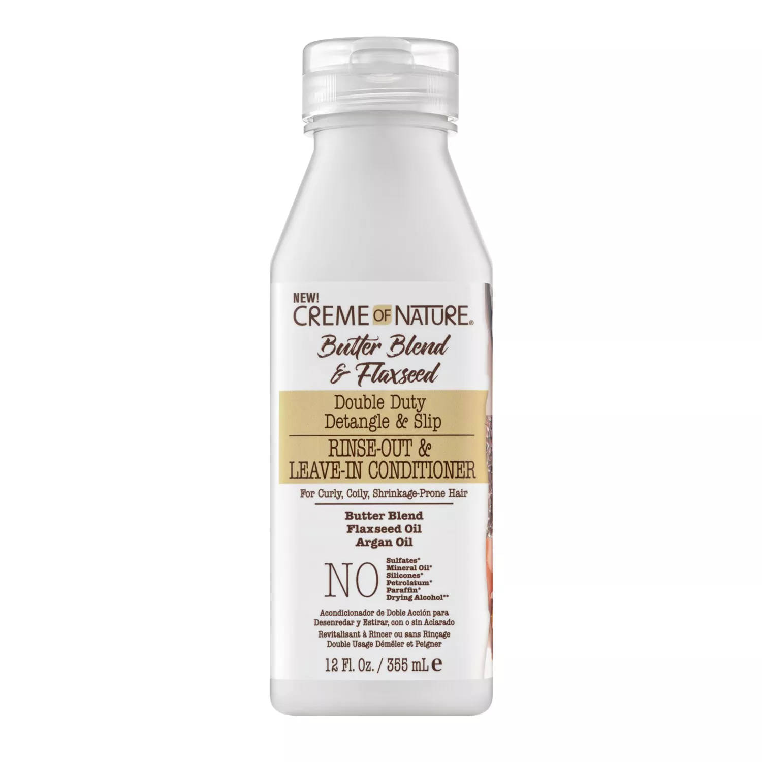 Creme Of Nature Butter Blend & Flaxseed Double Duty Rinse-Out & Leave-In Conditioner 12oz