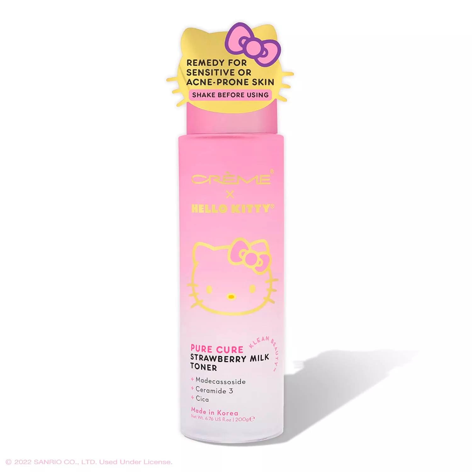 The Creme Shop Hello Kitty Pure Cure Strawberry Milk Toner 6.76oz/200g