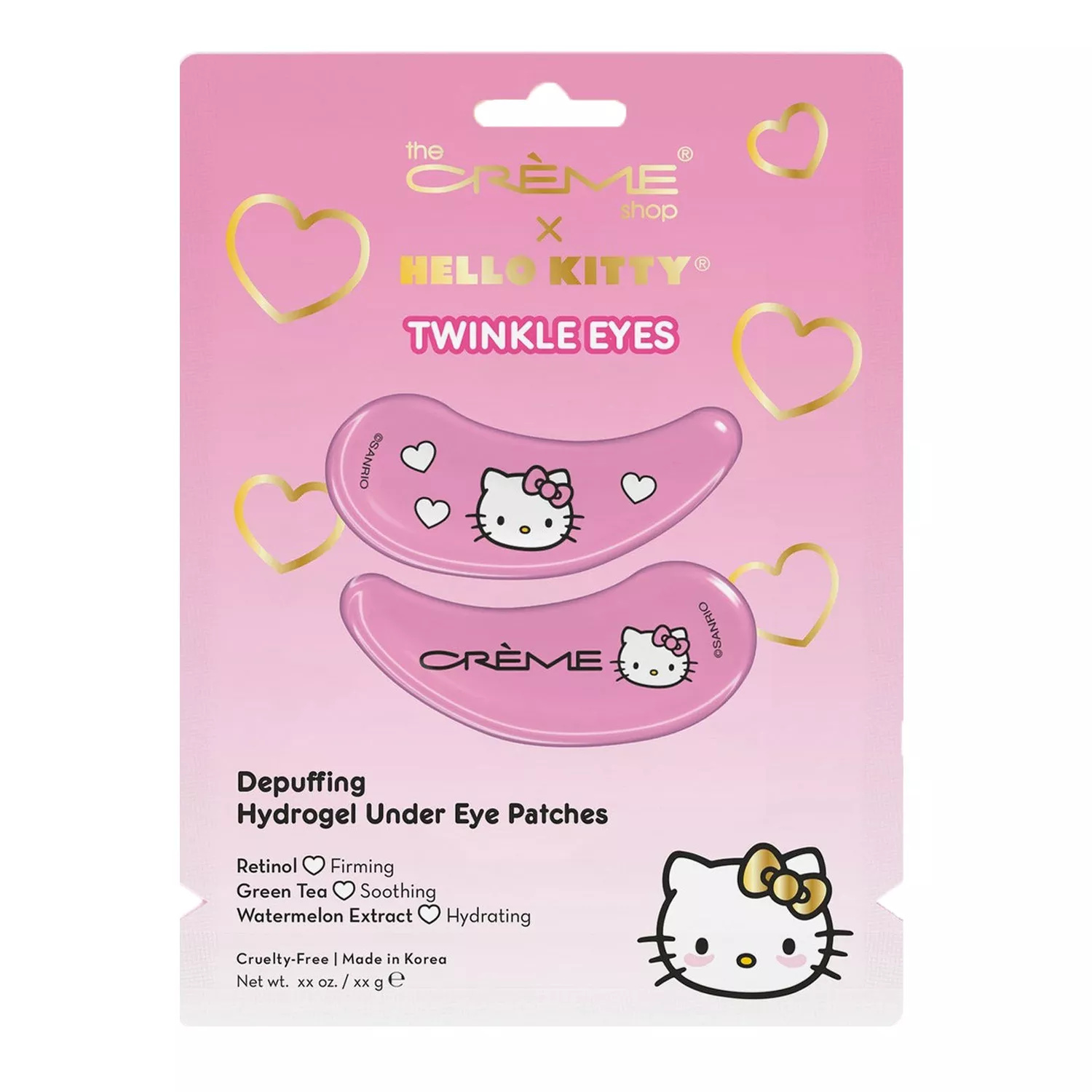 The Creme Shop Hello Kitty Twinkle Eyes Depuffing Hydrogel Under Eye Patches
