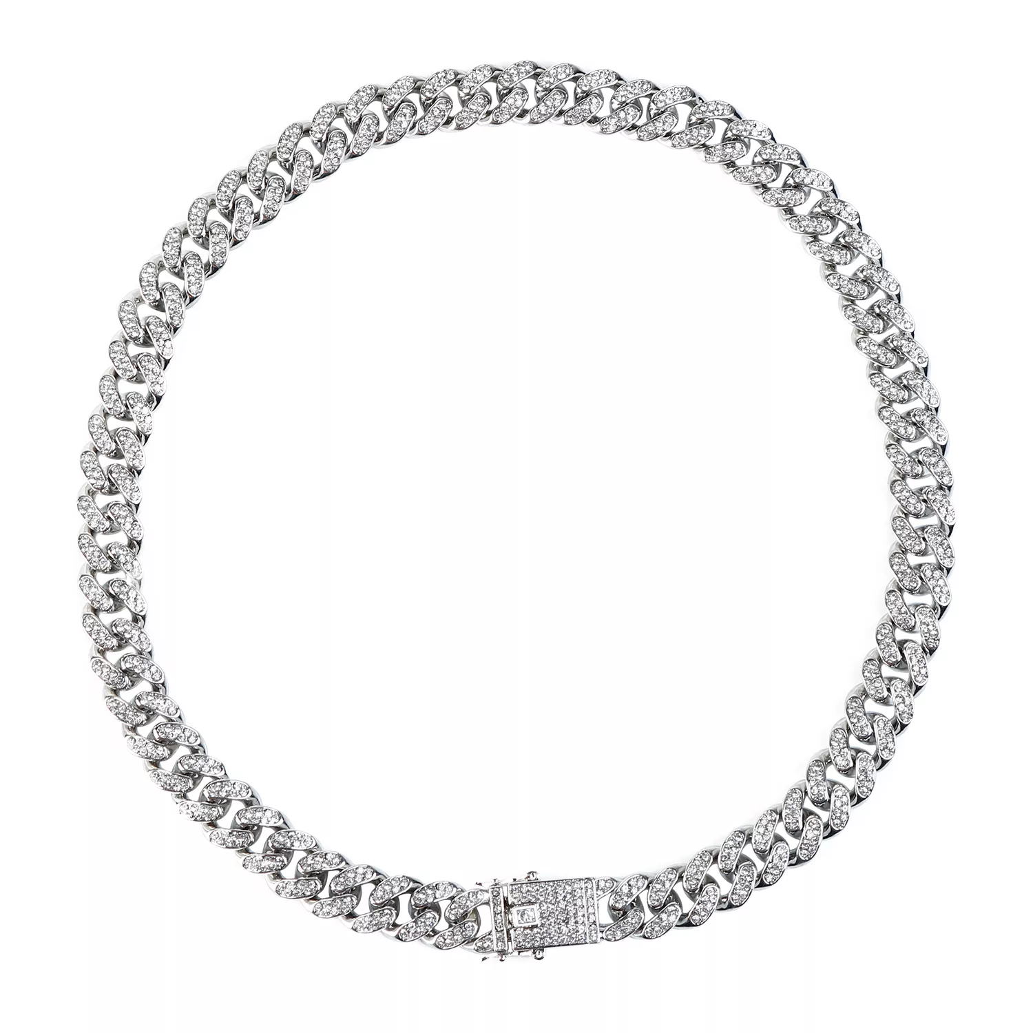 Cuban Link Chain Necklace Silver 13mm