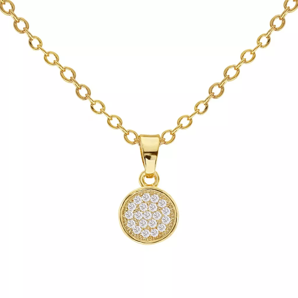 Cubic Zirconia Circle Pendant Necklace
