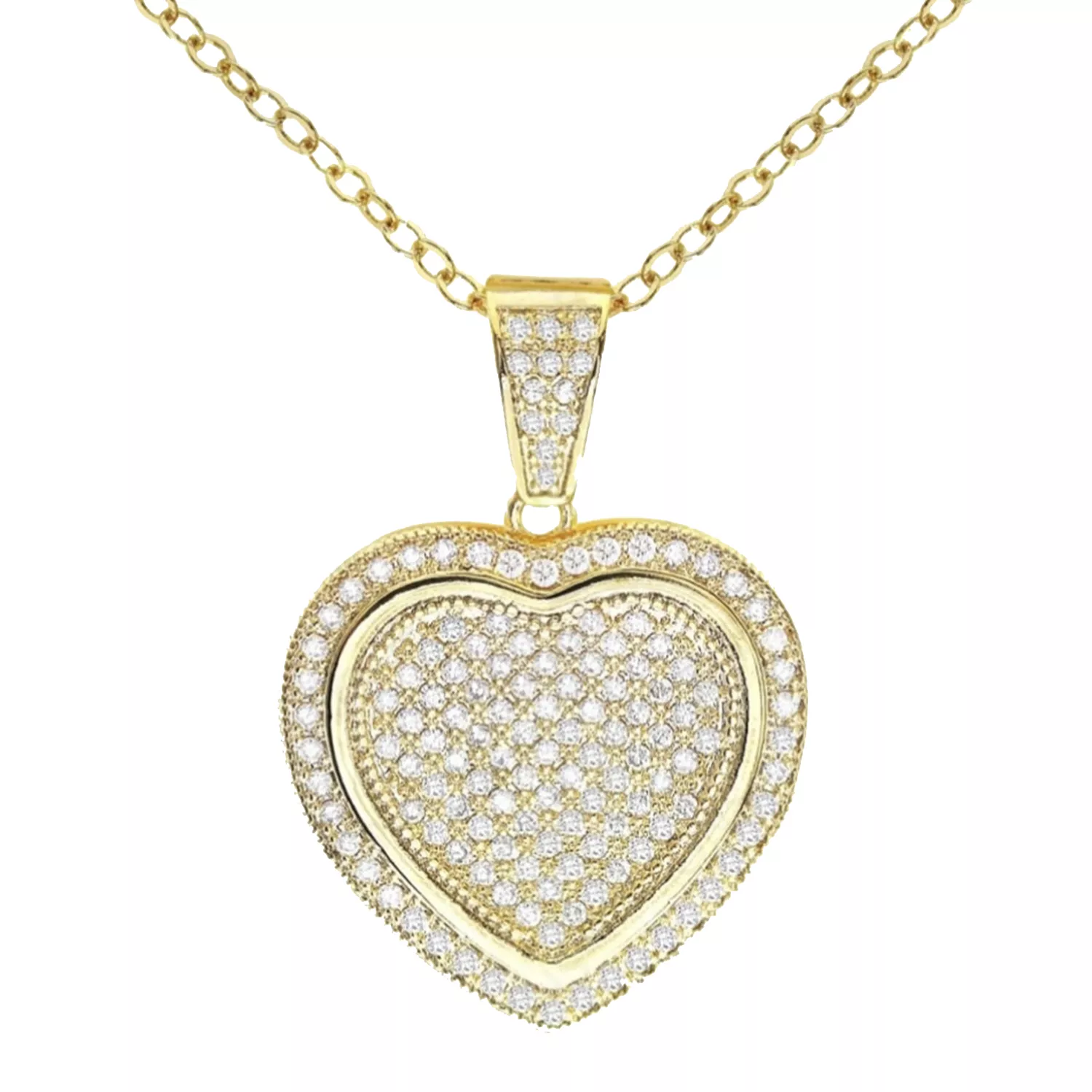Cubic Zirconia Heart Pendant Necklace