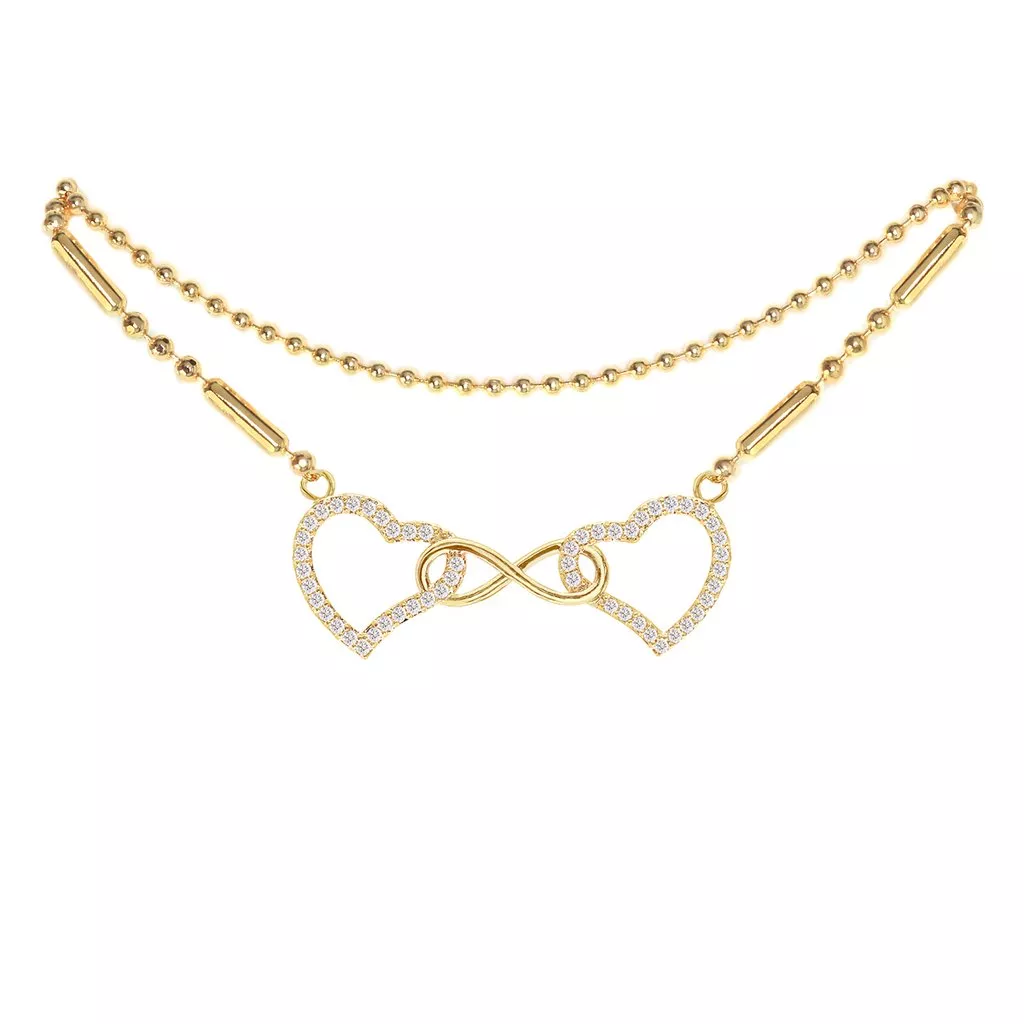 Cubic Zirconia Infinity Heart Anklet