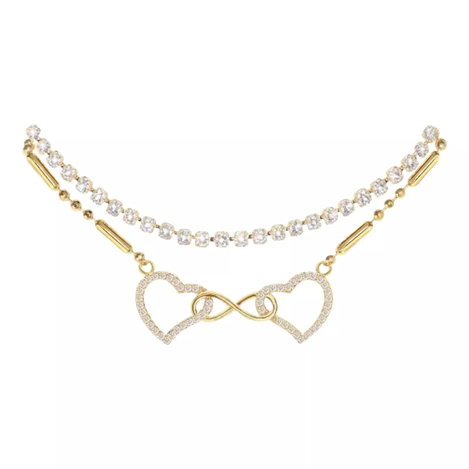 Cubic Zirconia Infinity Heart Bracelet