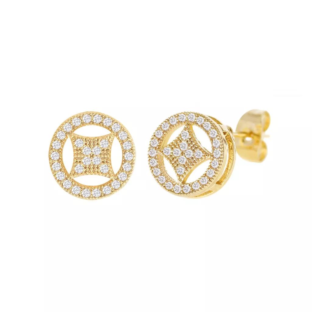 Cubic Zirconia Micro Pave Diamond in the Circle Earring