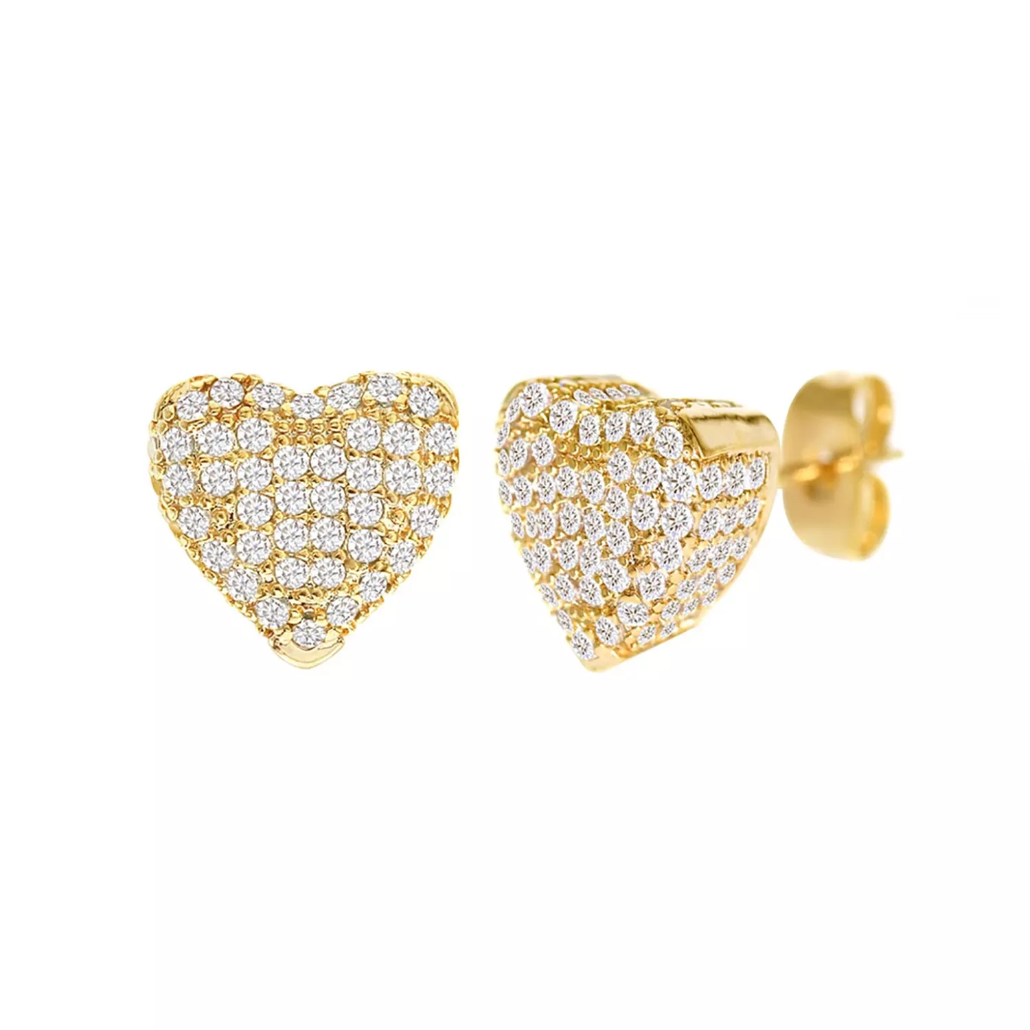 Cubic Zirconia Micro Pave Heart Earring