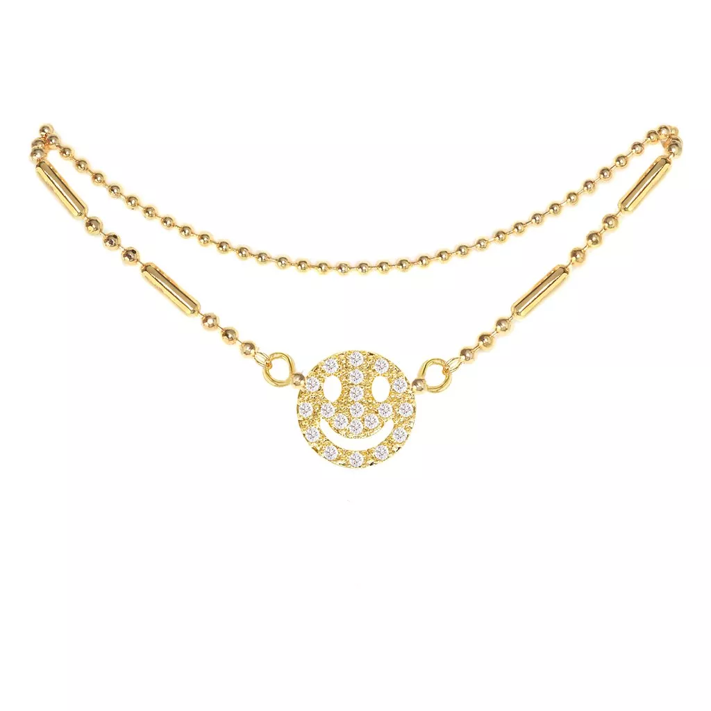 Cubic Zirconia Smile Anklet