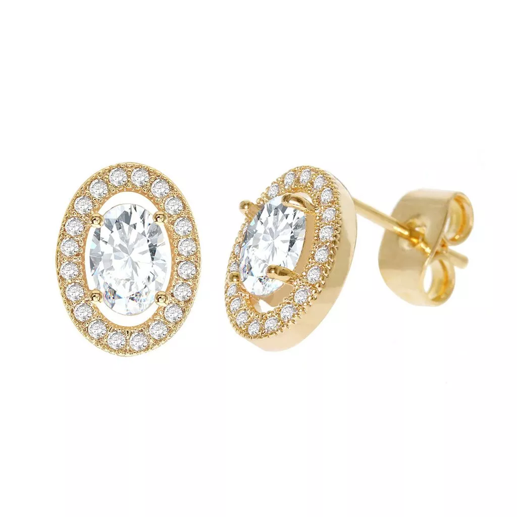 Diamond Look Cubic Zirconia Oval Earring