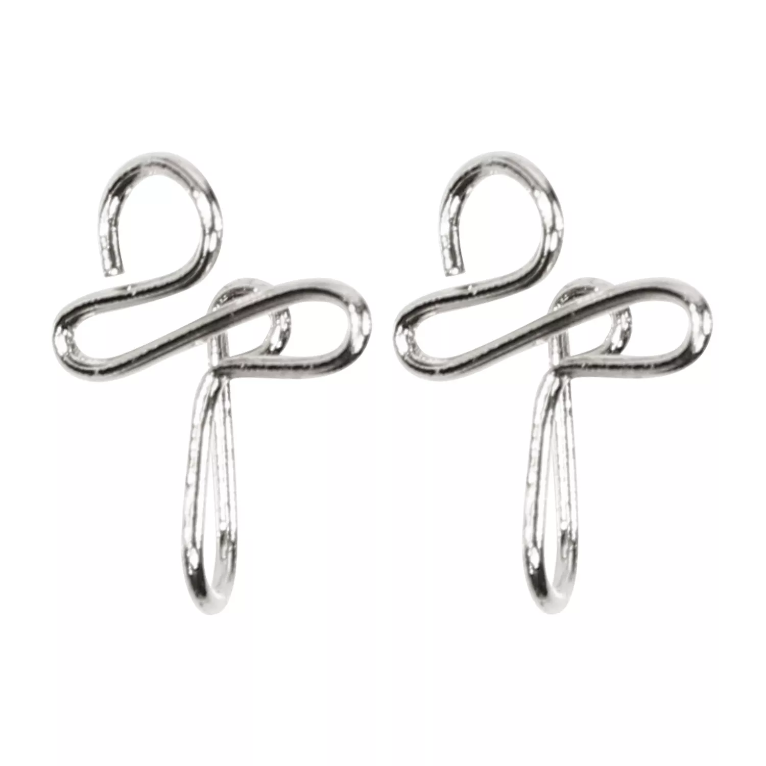 Double Fake Nose Cuff Ring Silver