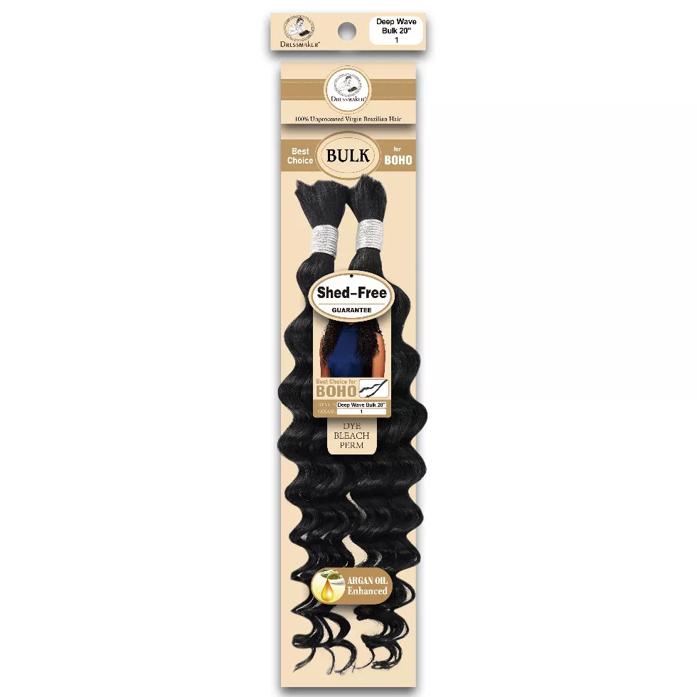 Dressmaker 100% Virgin Brazilian Boho Braids Deep Bulk 20 Inch | Natural Texture