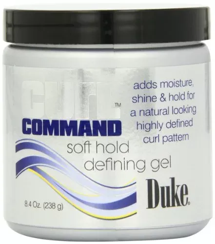 Duke Curl Command Soft Hold Defining Gel Adds Moisture Shine and Hold for a Natural Looking Highly Defined Curl Pattern, 8.4 Oz