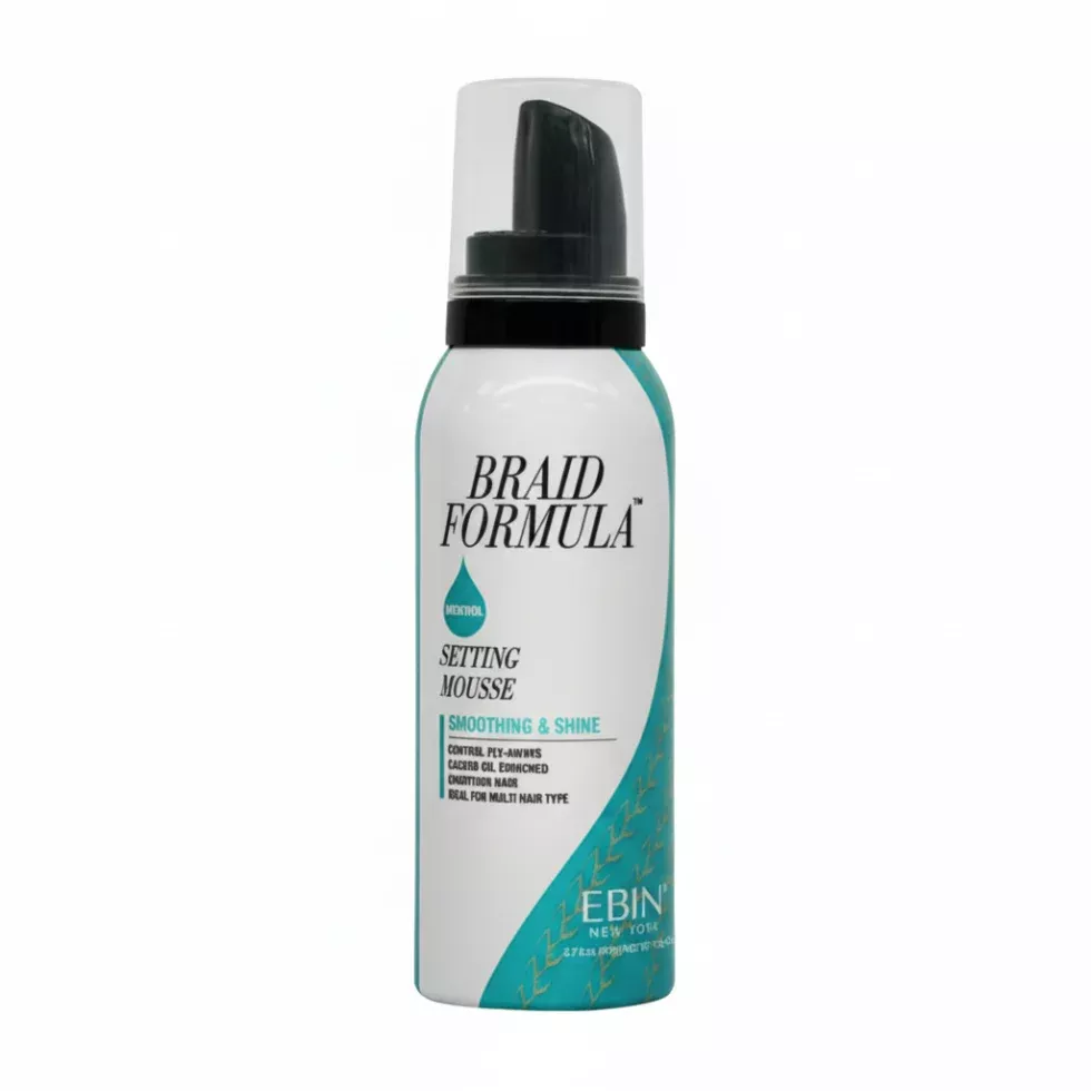 Ebin Braid Formula Menthol Setting Mousse Smoothing & Shine 80ml | Travel Size Cooling Foam