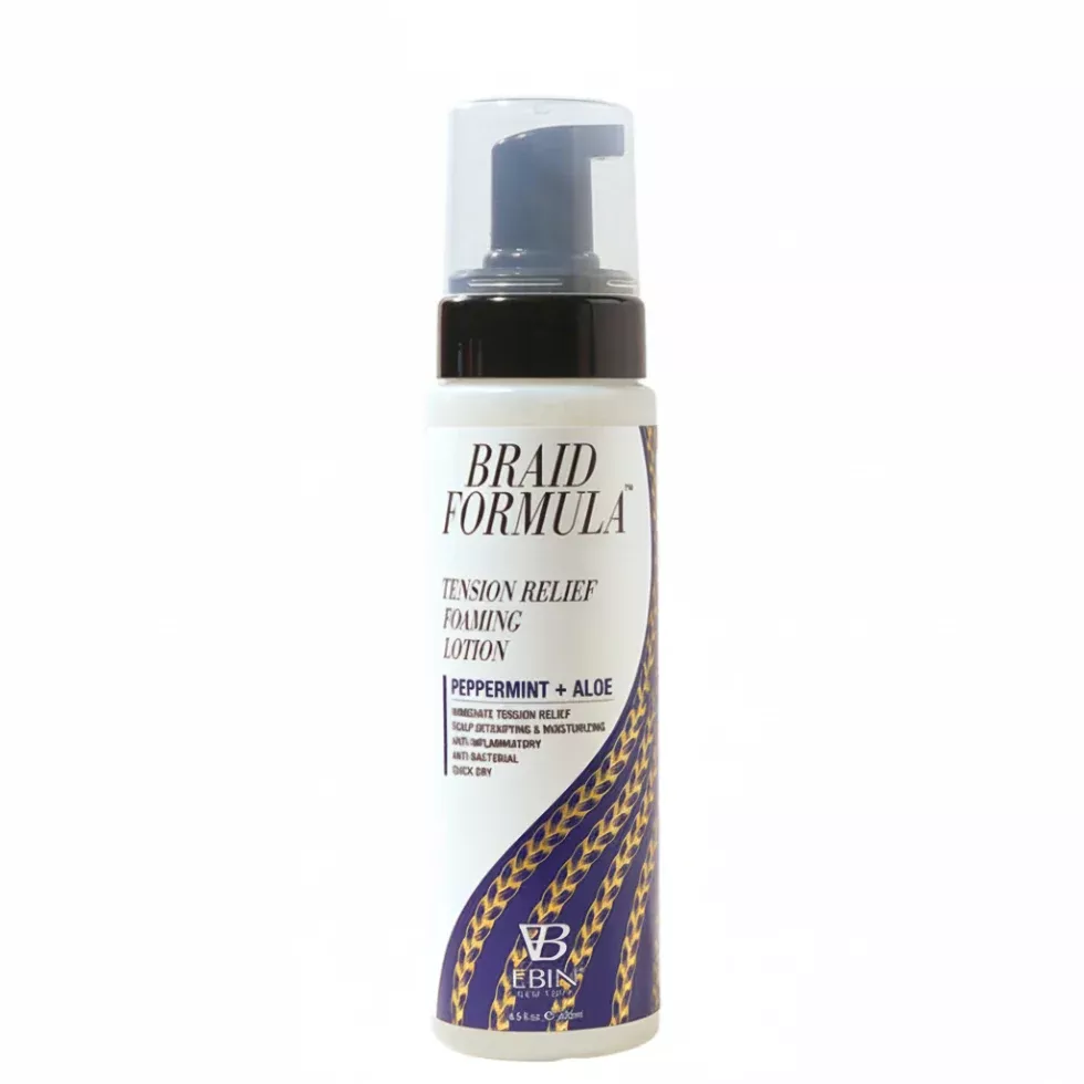 Ebin Braid Formula Tension Relief Foaming Lotion 250ml | Peppermint & Aloe Vera Scalp Care